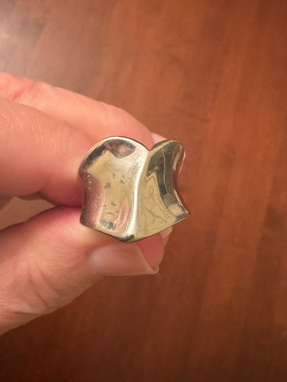 RLM (Robert Lee Morris 925) Chunky Silver Heart Ring -Forgive (see engraving)